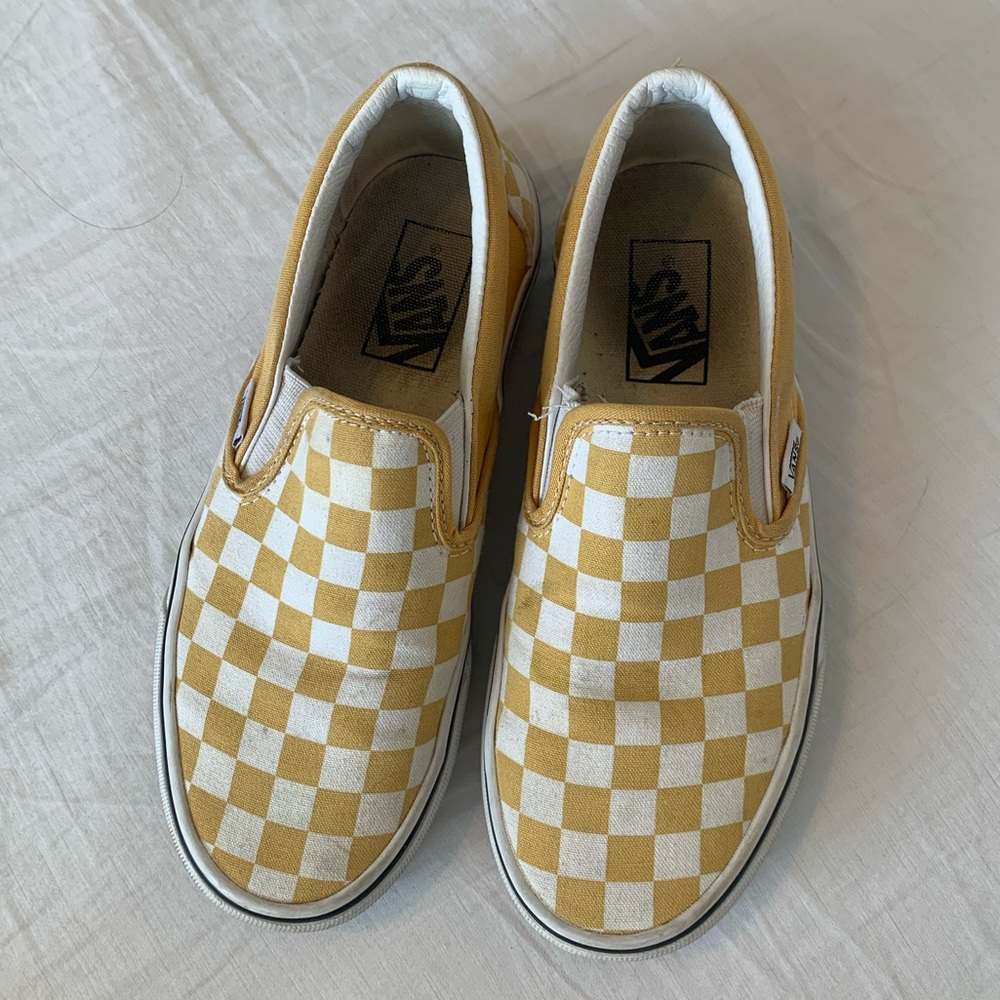 Yellow checkered Vans